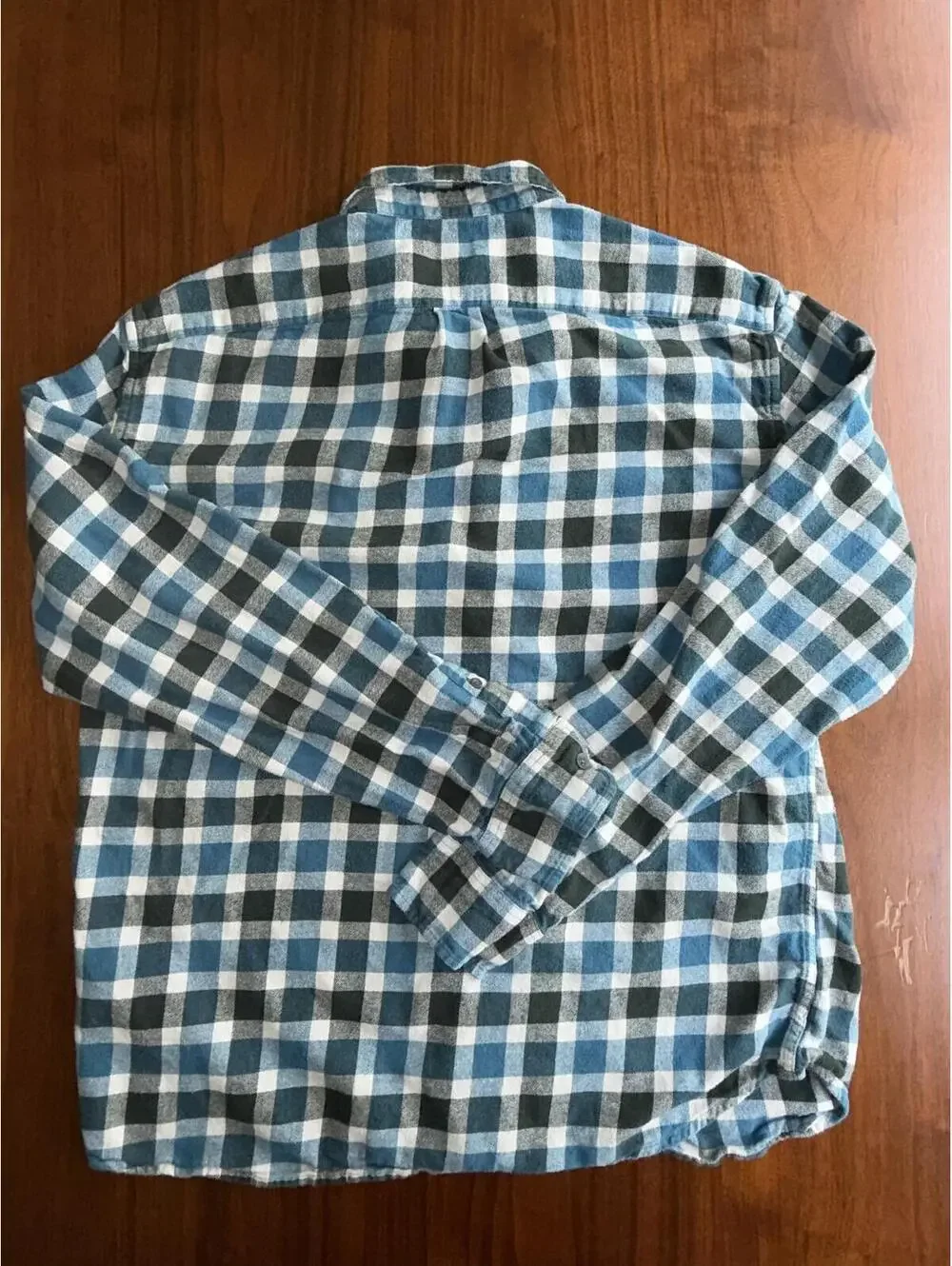 J.Crew Men's Flex Slim Flannel Button-Down Shirt Blue & Green Plaid - Size XL